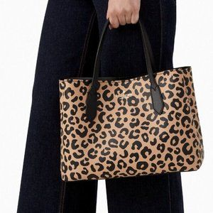 Kate Spade Harper Graphic Leopard Satchel - Neutral Multi